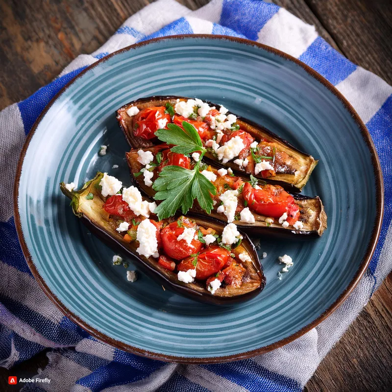 Savory Baked Eggplant with Feta and Tomato image